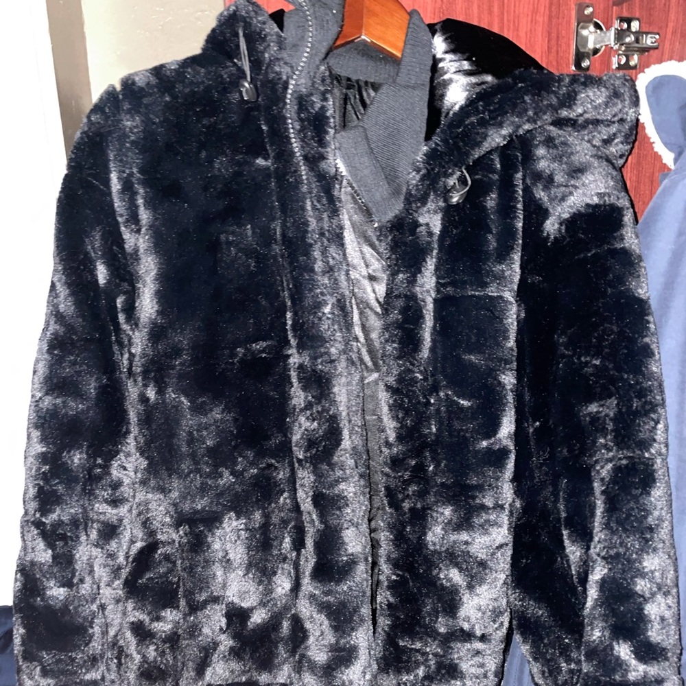 Rare fur black jacket size large